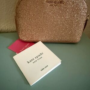 Kate Spade Shimmering Rose Gold Cosmetic Case